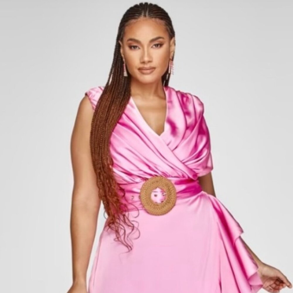 GarnerStyle × FTF Pink Ruffle Wrap Maxi Dress | Sizes 1X & 2X Available | NWT